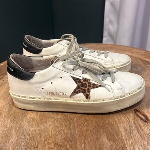 Golden Goose hi Star Leather Platform Sneakers with Leopard size 38